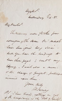 Item #305513 Autograph Letter Signed ("W Irving"), to Col. Thomas Aspinwall. Washington Irving