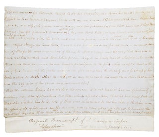 Item #305546 Autograph manuscript page: The Sea Lions; Or, The Lost Sealers. James Fenimore Cooper