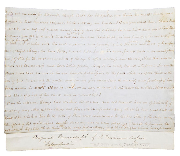 Autograph manuscript page: The Sea Lions; Or, The Lost Sealers