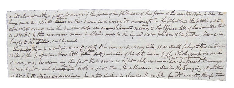 Autograph Manuscript fragment of a magazine article on Naval training