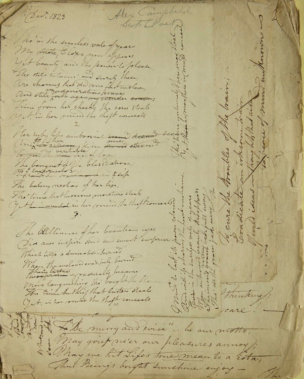 [Literary Remains. Collection of manuscript Drinking Songs, Poems, and late fragments]
