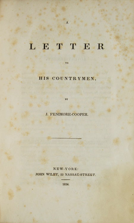 A Letter to His Countrymen