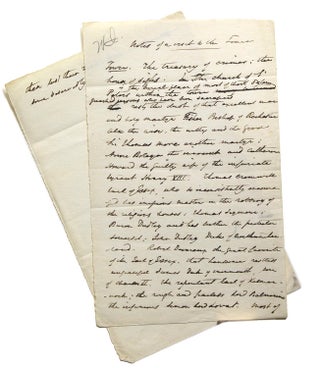 Item #305651 Autograph Manuscript leaf headed "Notes of a Visit to the Tower" Washington Irving