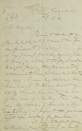 Item #305669 Autograph Letter, Signed. To H.(enry) T.(heodore) Tuckerman. Fitz-Greene Halleck