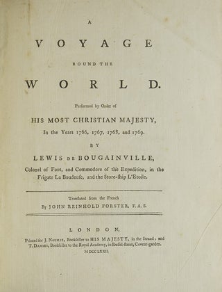 A Voyage round the World…In the years 1776, 1767, 1768, and 1769…Translated from the French by John Reinhold Forster…