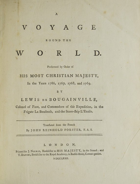 A Voyage round the World…In the years 1776, 1767, 1768, and 1769…Translated from the French by John Reinhold Forster…