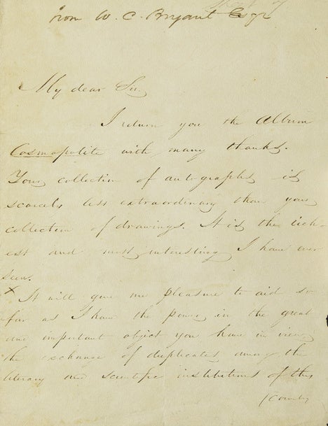 Autograph Letter, Signed. "Dear Sir."