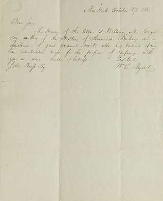 Item #305856 ALS. To John Keep Esq. Introducing William M. Gouge, author of the History of...