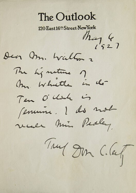 Mr. Whistler's "Ten O'Clock" (2/4)
