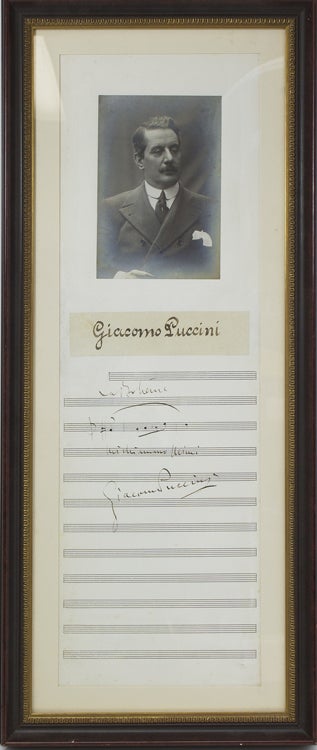 Item #307327 Autograph Musical Quotation Signed ("Giacomo Puccini"). Giacomo Puccini.
