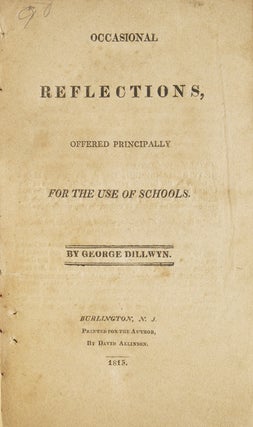 Item #30742 Occasional Reflections, offered Principally for the Use of Schools. Education, George...