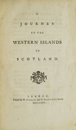 Item #308078 A Journey to the Western Islands of Scotland. Samuel Johnson