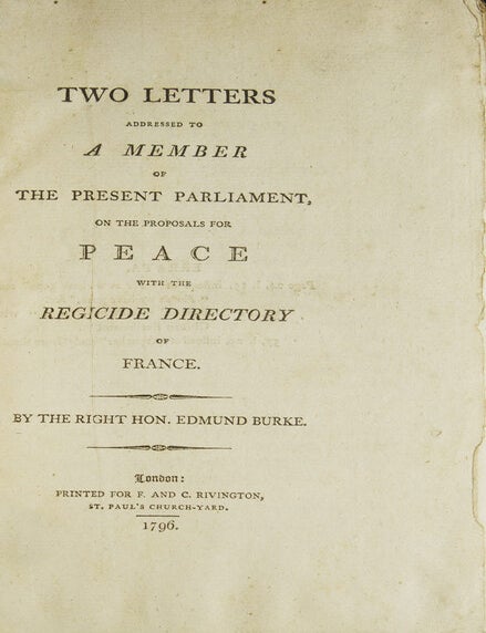 [Sammelband of 21 works by or in response to Edmund Burke, bound in four volumes, from the library of a noted British railway director and Liberal member of Parliament]
