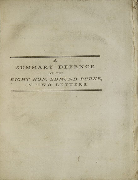 [Sammelband of 21 works by or in response to Edmund Burke, bound in four volumes, from the library of a noted British railway director and Liberal member of Parliament]