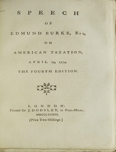 [Sammelband of 21 works by or in response to Edmund Burke, bound in four volumes, from the library of a noted British railway director and Liberal member of Parliament]