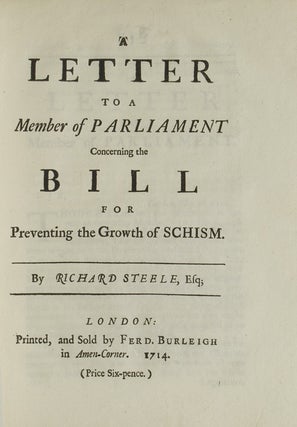 Item #308150 A Letter to a Member of Parliament Concerning the Bill for Preventing the Growth of...
