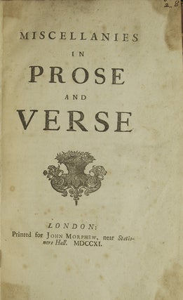 Item #308172 Miscellanies in Prose and Verse. Jonathan Swift