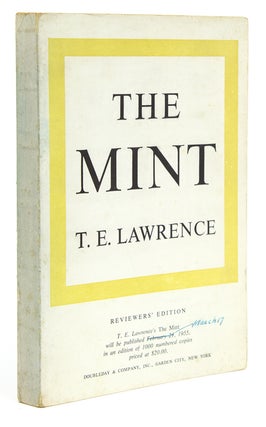 Item #308312 The Mint. Notes made in the R.A.F. Depot between August and December, 1922, and at...