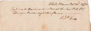Item #308453 Autograph Manuscript Receipt, Signed "Frederick Tracy" for eight barrels of flour...