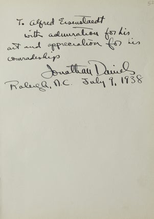 Item #308878 Autograph Note Signed to Alfred Eisenstaedt. Alfred Eisenstaedt, Jonathan Daniels