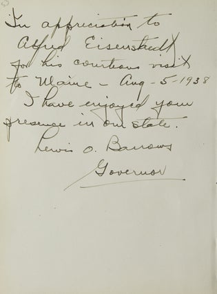 Autograph Note Signed to Alfred Eisenstaedt