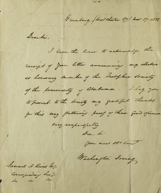 Item #309182 Autograph Letter Signed ("Washington Irving"), to the corresponding...
