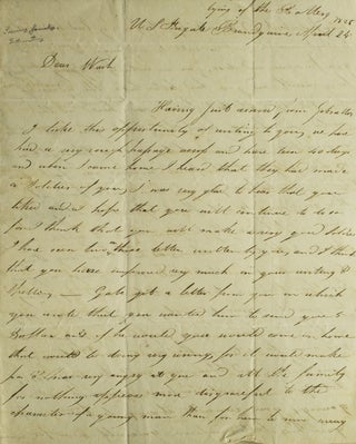 Item #309183 ALS of William Irving, to his brother Washington Irving, both nephews of the famous...
