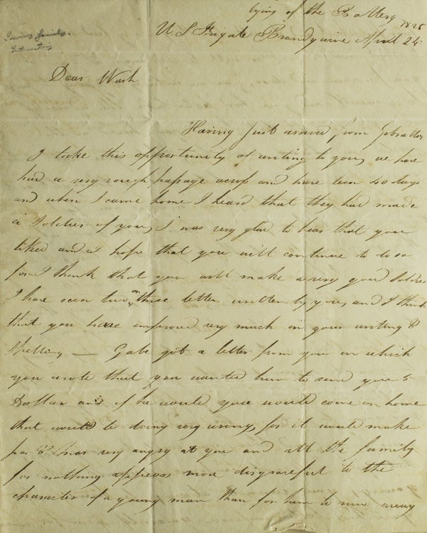 Item #309183 ALS of William Irving, to his brother Washington Irving, both nephews of the famous author. Irving family, Washington Irving.