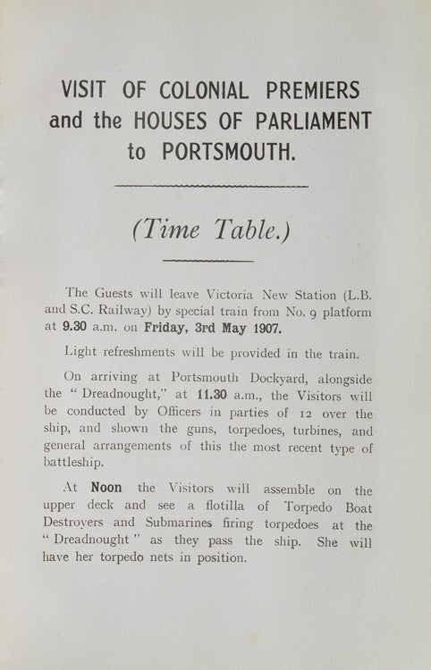 Visit to Portsmouth May 1907