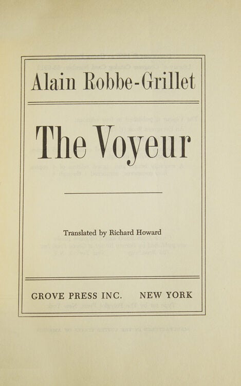 The Voyeur. Translated by Richard Howard (2/3)