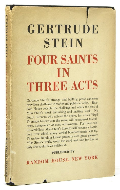 Item #309428 Four Saints in Three Acts. An Opera To Be Sung. Introduction by Carl Van Vechten. Gertrude Stein.