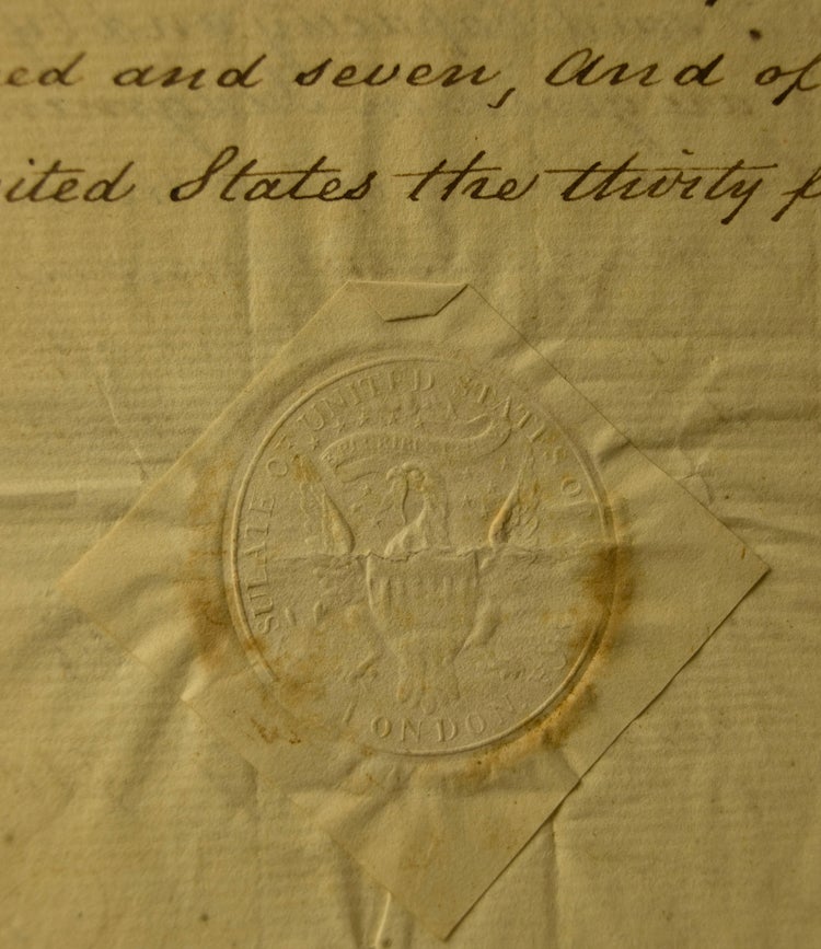 Autograph Maunscript, Signed "William Lyman Esq, Consul of the United States of America for the Port of London"