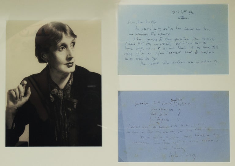 Item #309445 Autograph Letter Signed ("Virginia Woolf"), to Helen McAfee, editor of the Yale Literary Review. Virginia Woolf.