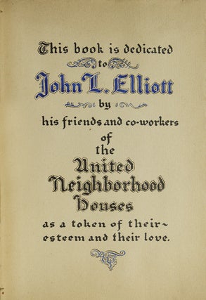Item #309471 In Honor of John L. Elliott [cover title]. Hudson Guild