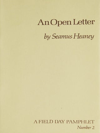 Item #309547 An Open Letter. Seamus Heaney