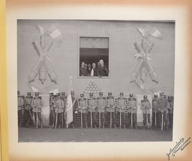 Photo Album with spine title "Maniobras Militares del 20 de Enero de 1903" with 11 mounted photos of Guatemala