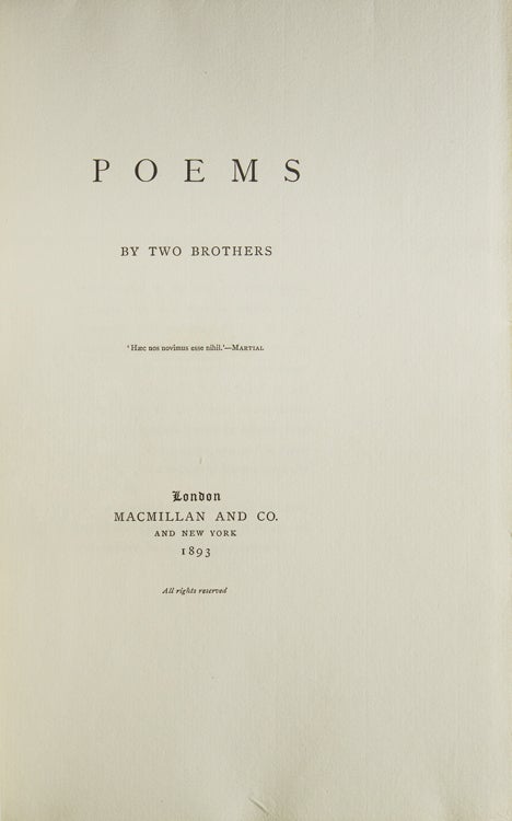 Poems by Two Brothers