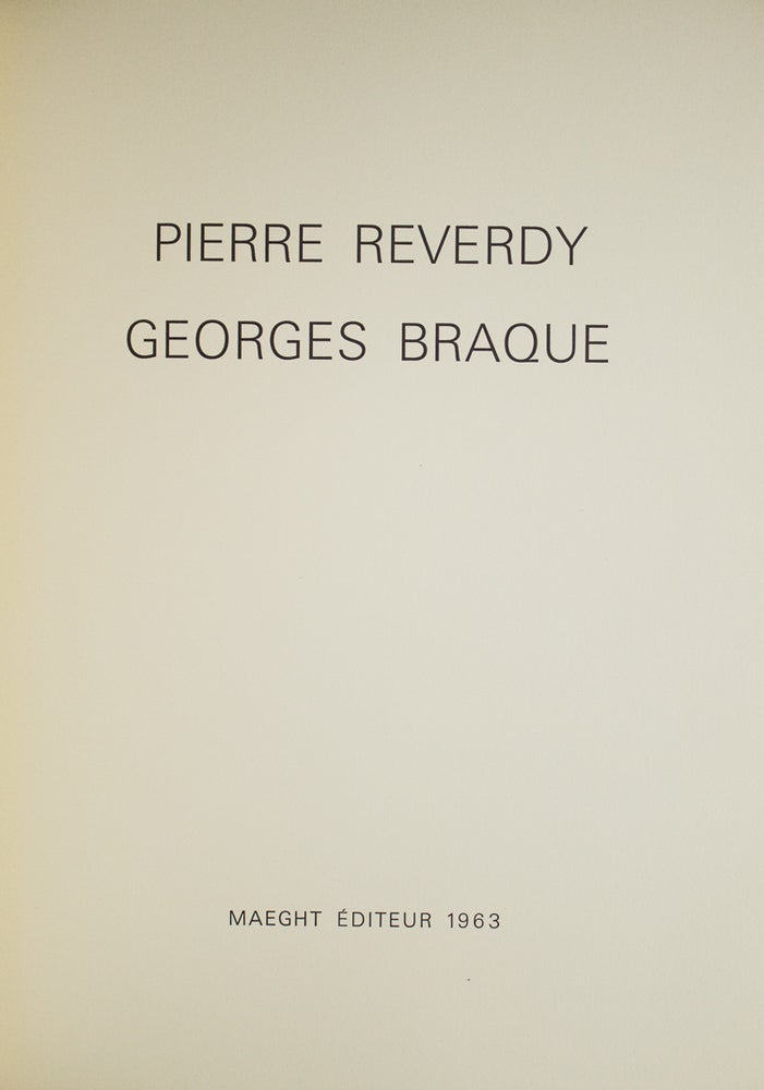Pierre Reverdy Georges Braque (Derrière le miroir Nos 135-136)