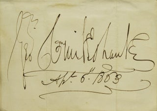 Item #310120 Signature "Geo. Cruikshank/ Apr 6th 1863." George Cruikshank
