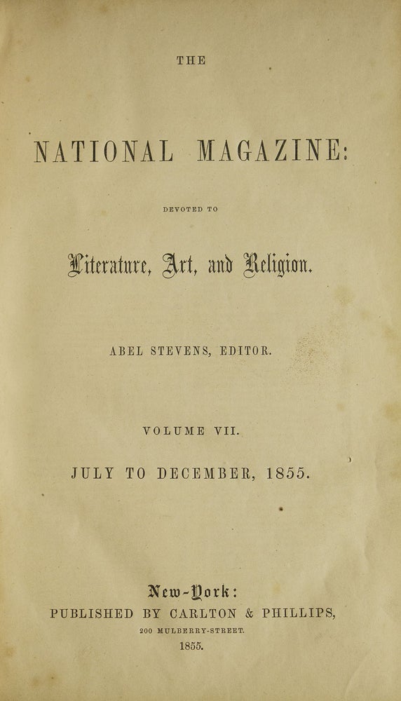 The National Magazine devoted to Literature, Art, and Religion