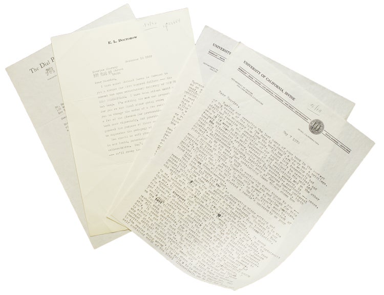Item #310209 Three Typed Letters Signed ("Ed"), to Shakespeare scholar Maurice Charney. E. L. Doctorow.