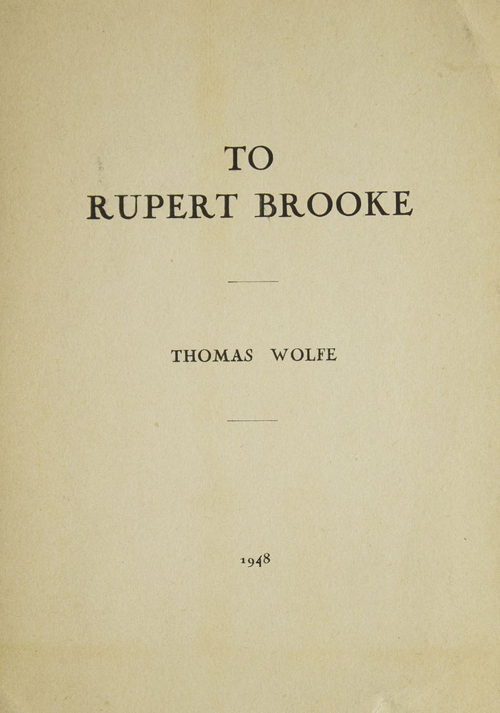 To Rupert Brooke