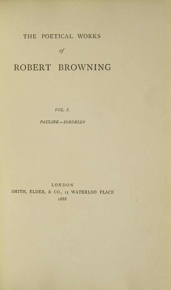 The Poetical Works of Robert Browning