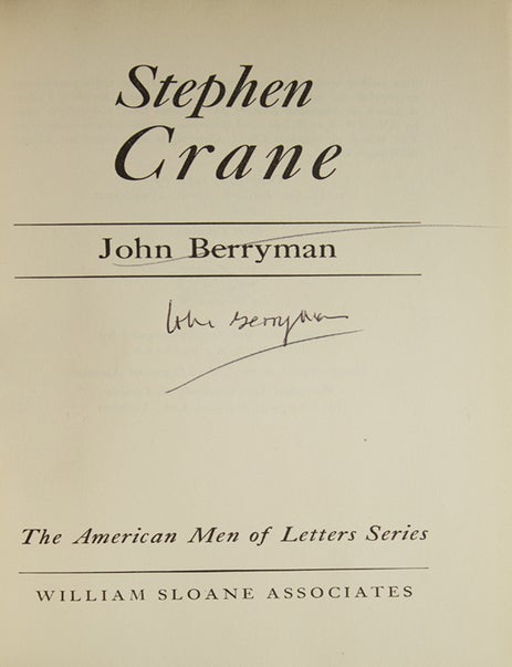 Stephen Crane … The American Men of Letters Series