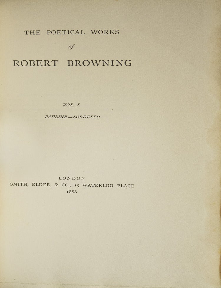 The Poetical Works of Robert Browning
