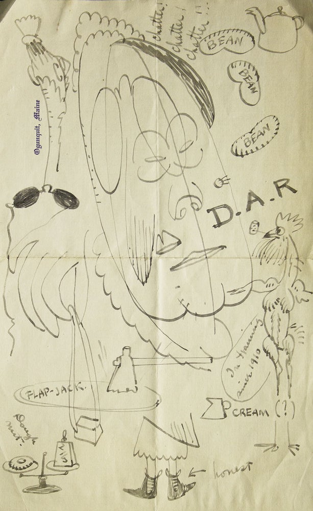 Item #310811 Autograph letter, signed (“W.K.”), illustrated with ink, pencil and watercolor drawings, about mosquitoes on Long Island. Walt Kuhn.