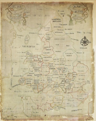 Item #310835 Needlework Map of England. Girls' Education