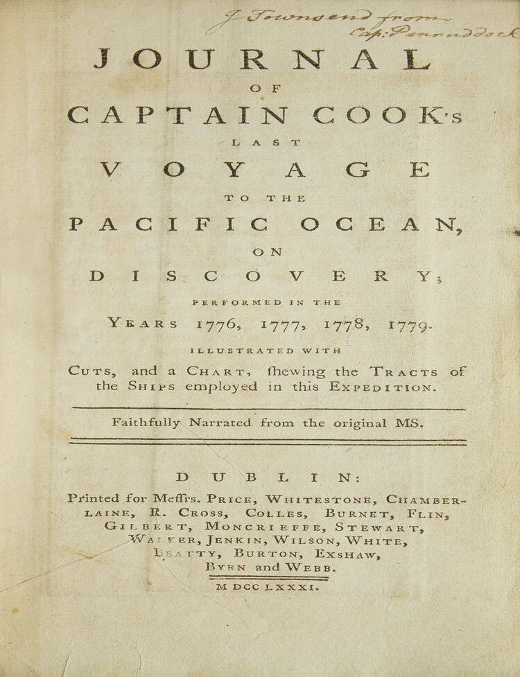 Journal of Captain Cook's Last Voyage to the Pacific Ocean, on Discovery; Performed in the Years 1776, 1777, 1778, 1779