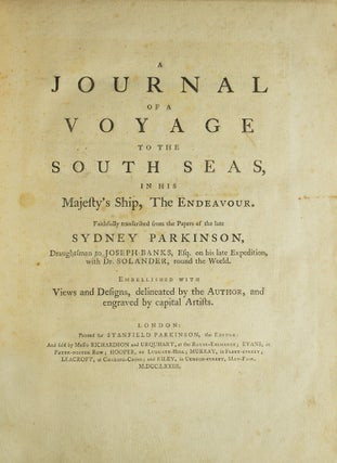 Item #310853 A Journal of a Voyage to the South Seas, in His Majesty's Ship, The Endeavour....