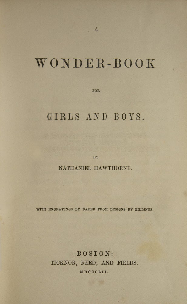 A Wonder-Book for Girls and Boys